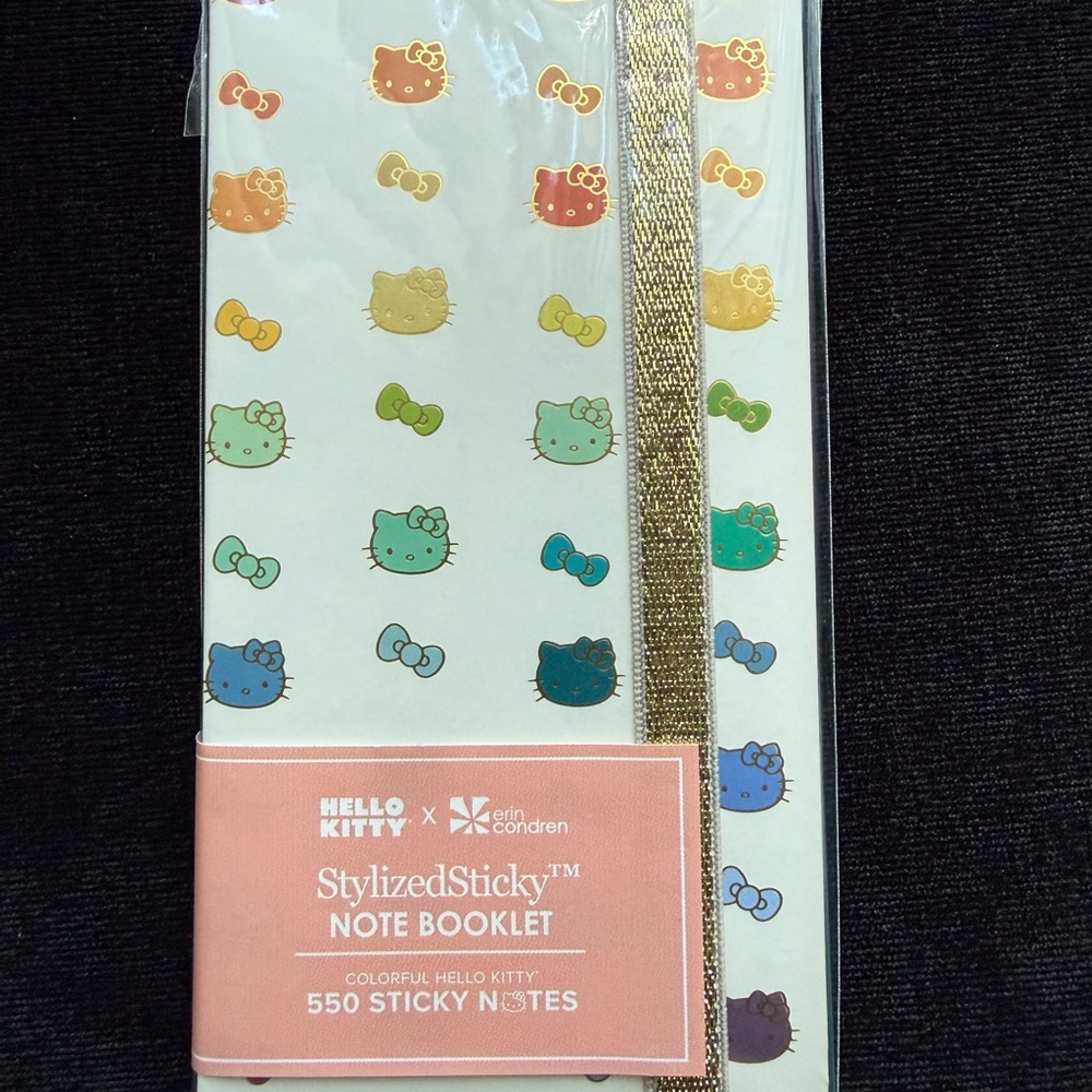 Erin Condren Hello Kitty StylizedSticky Note Booklet - Multicolor with Gold